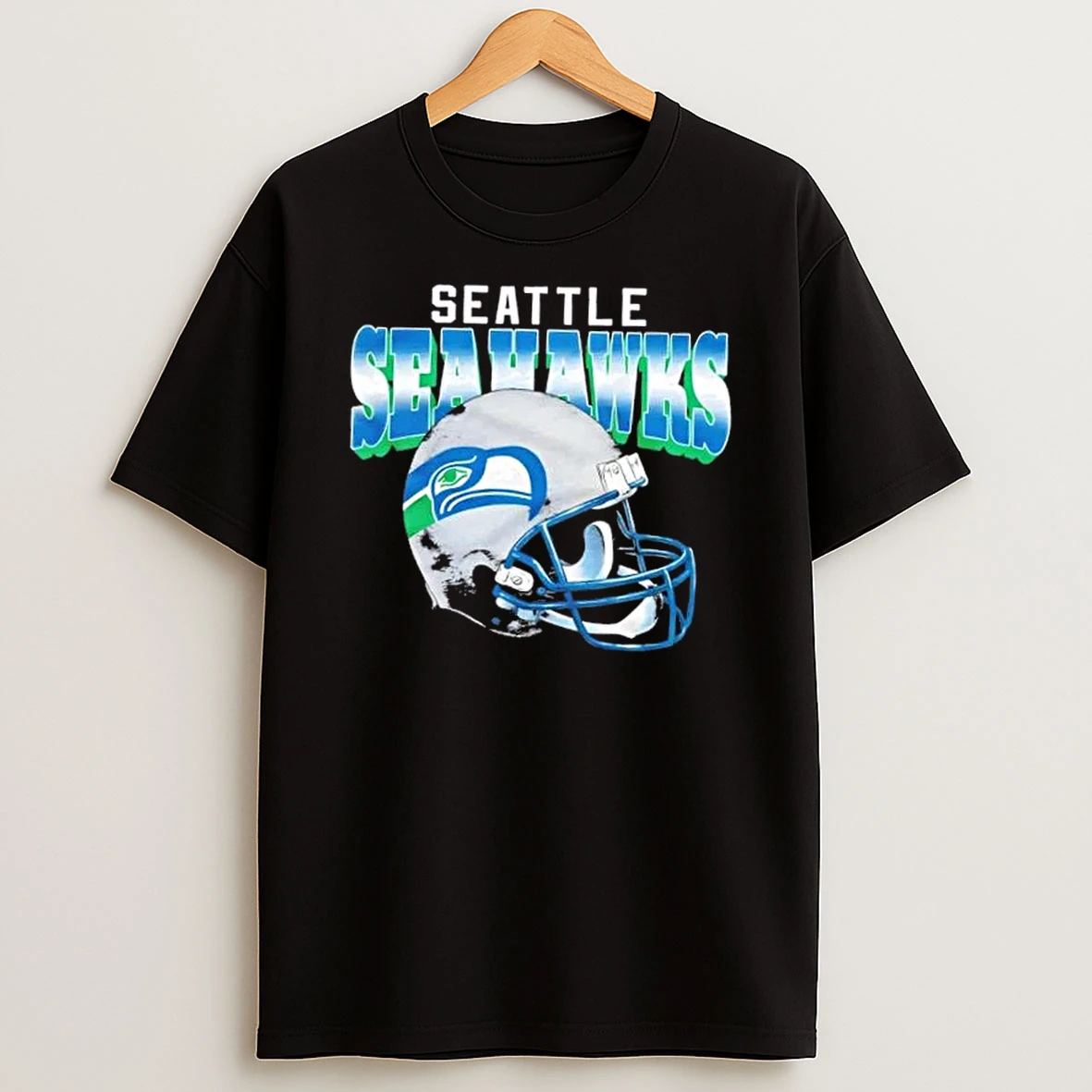 Seattle Seahawks Gradient Football Helmet T Shirt