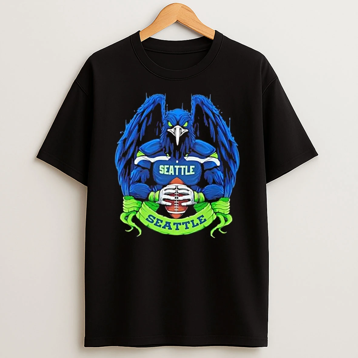 Seattle Seahawks Football Mascot Hug The Ball T Shirt