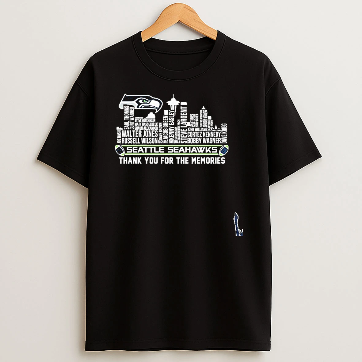 Seattle Skyline X Seattle Seahawks Typo Team Name T Shirt