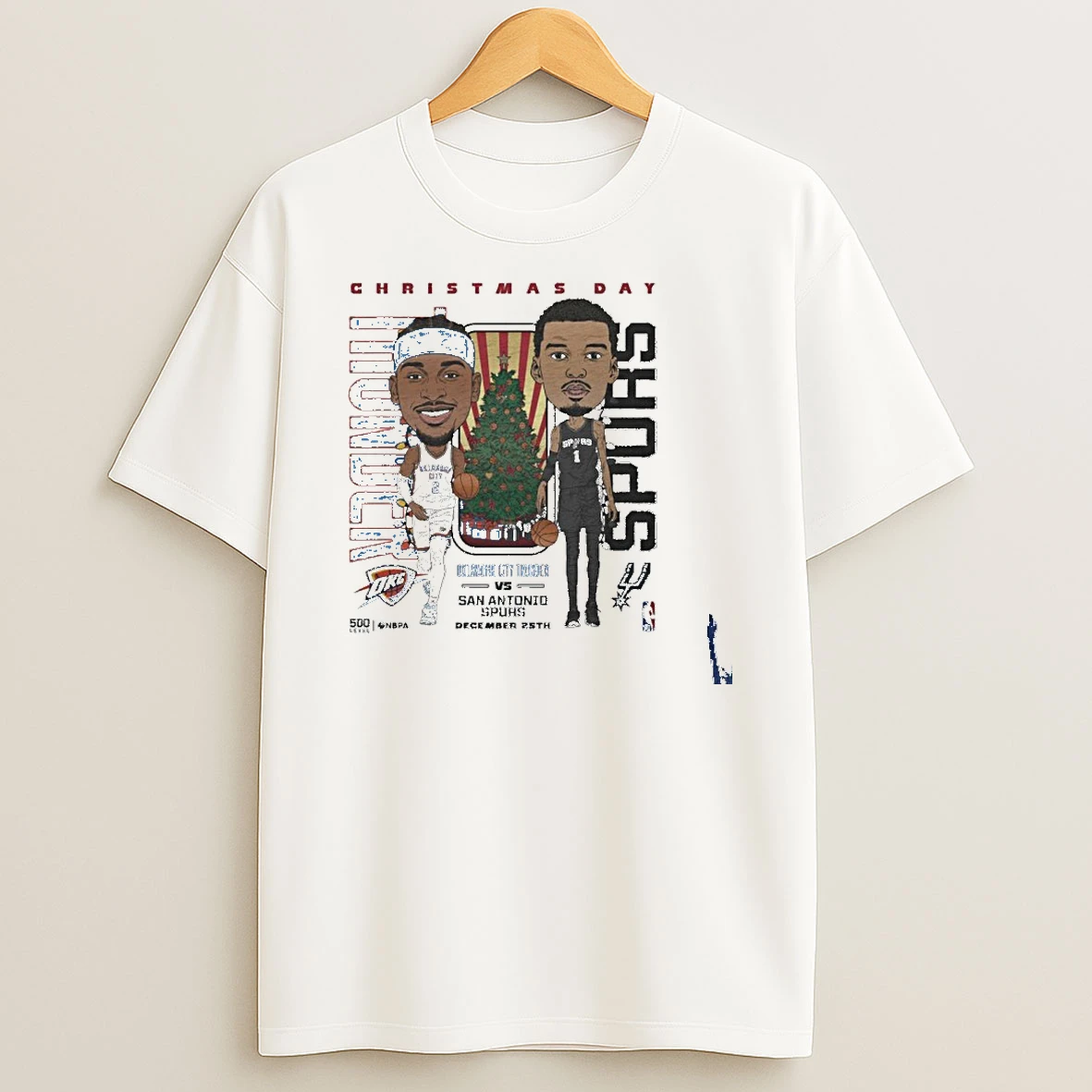 Shai Gilgeous Alexander Vs Victor Wembanyama 2025 Nba Christmas Day Match Up T Shirt