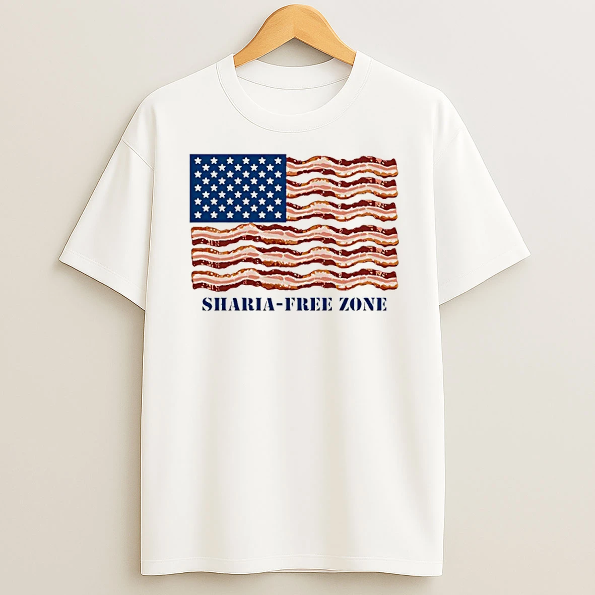 Sharia Free Zone Usa Flag T Shirt