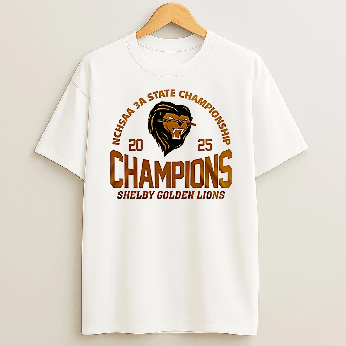 Shelby Golden Lions 2025 Nchsaa 3a State Champions T Shirt