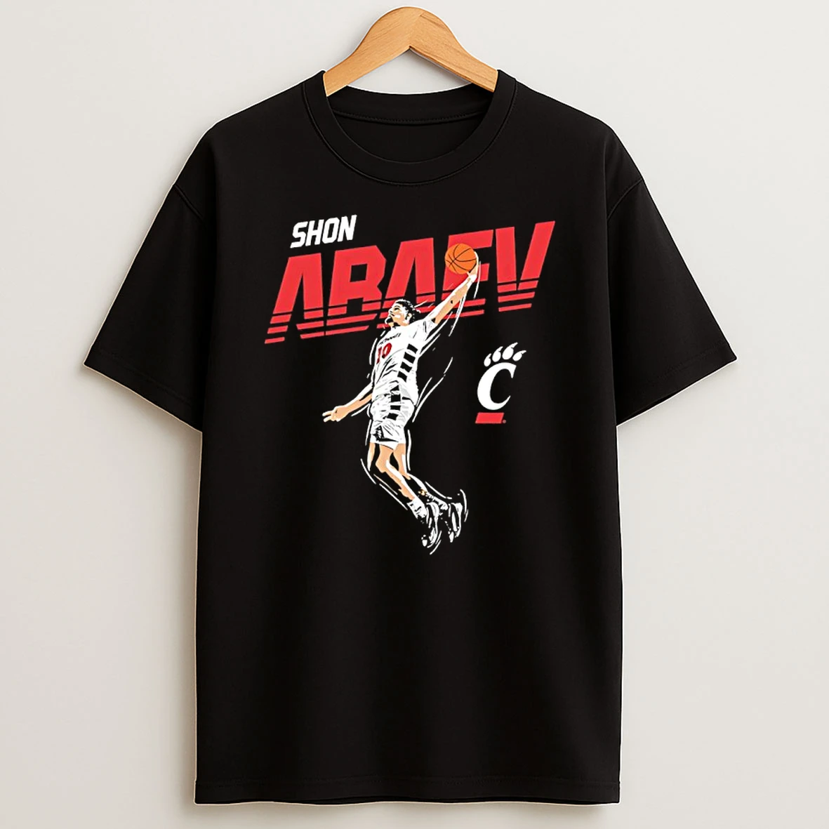 Shon Abaev 10 Cincinnati Bearcats Basketball Graphic T Shirt