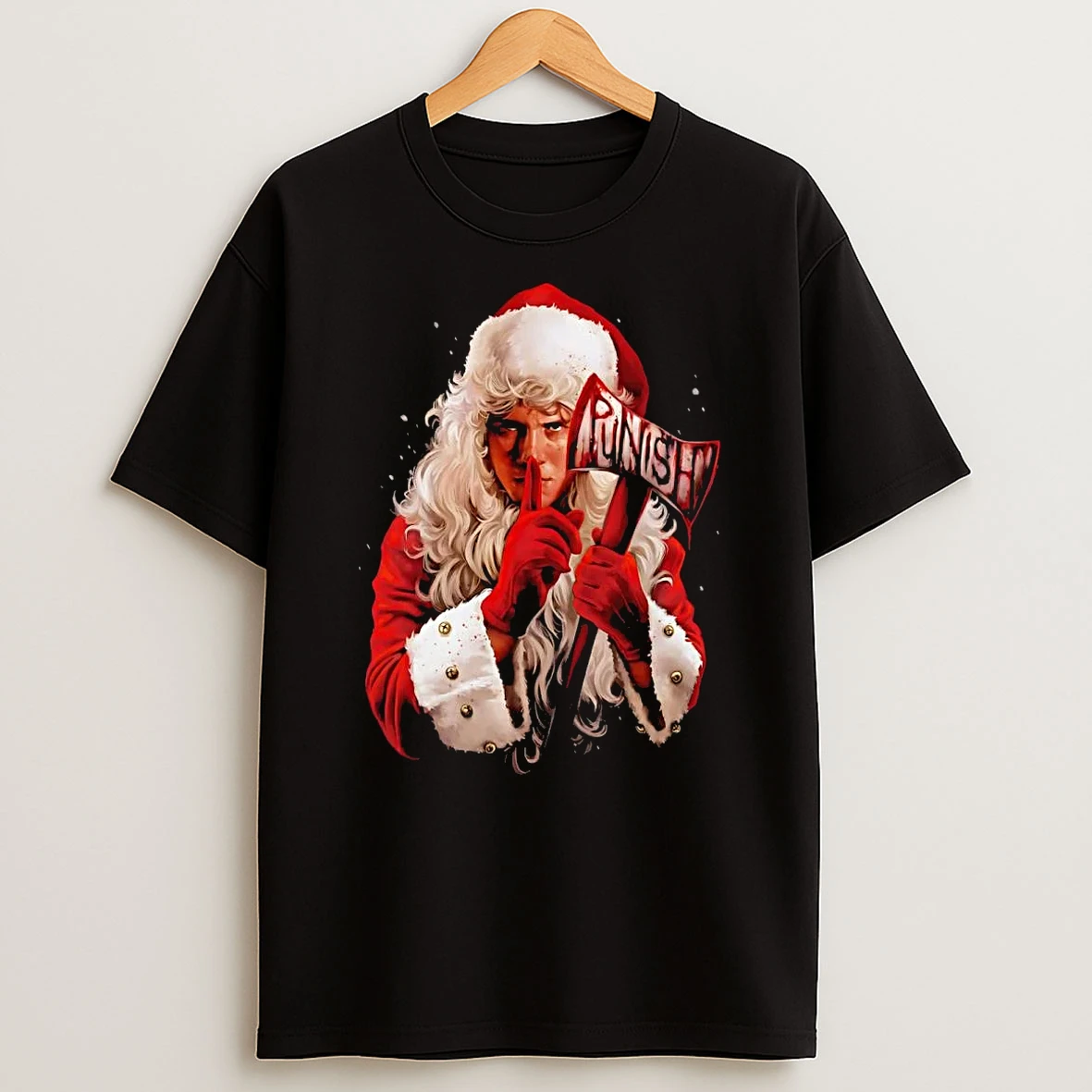 Silent Night Deadly Night Santas Watching Punish Axe Christmas T Shirt