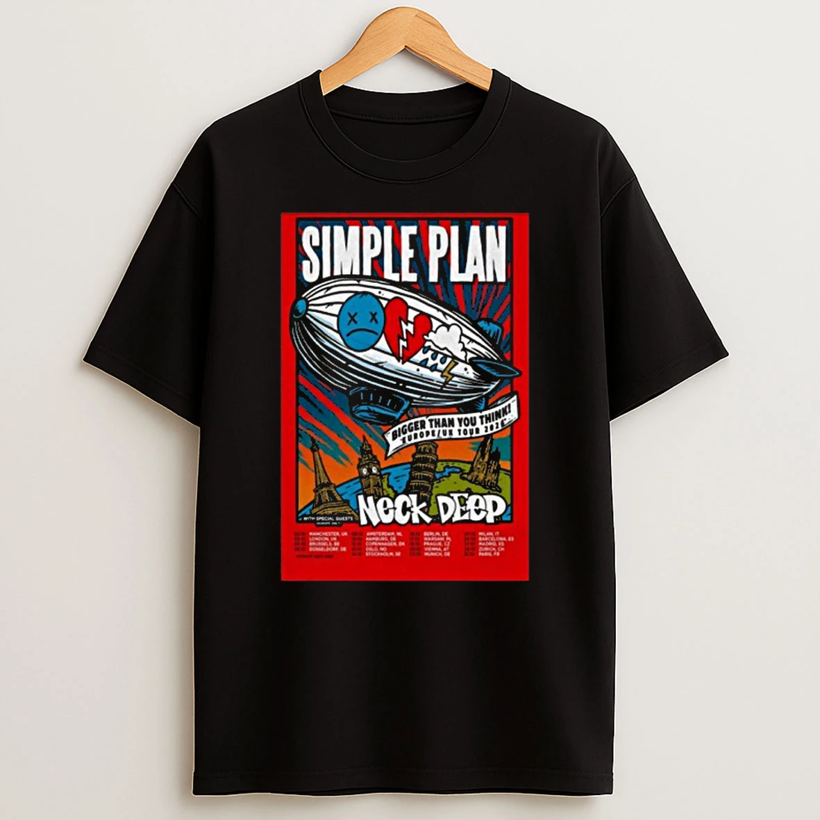 Simple Plan With Neck Deep 2026 Bigger Than You Think Tour T Shirt
