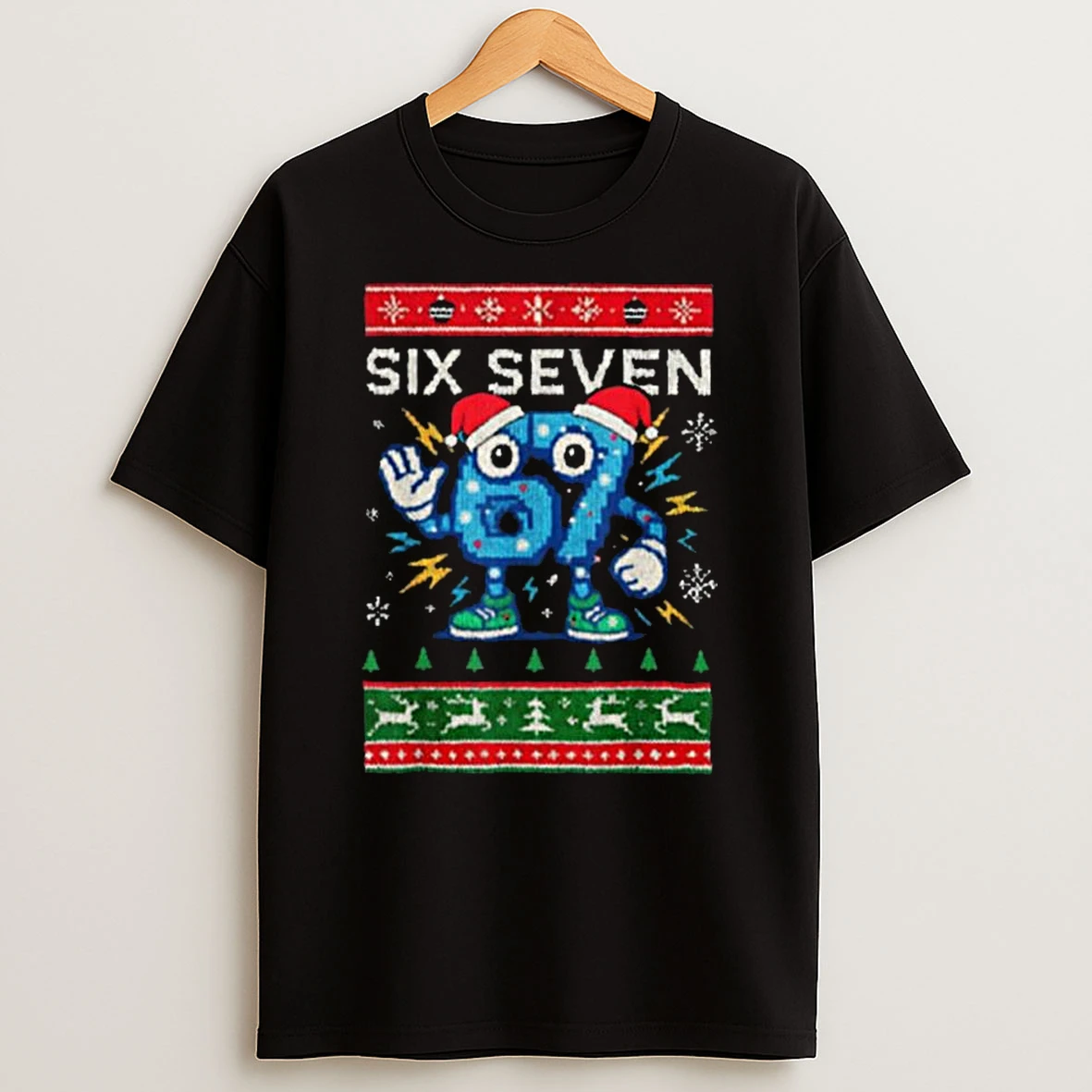 Six Seven Christmas 67 Meme Funny Brainrot T Shirt