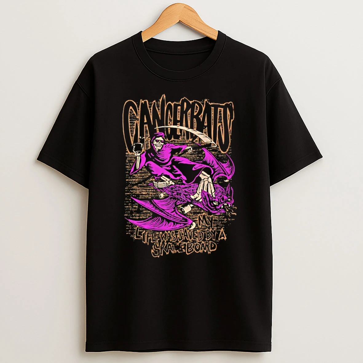 Skate Bat Cancer Bats My Life Was Saved By A Skateboard T Shirt