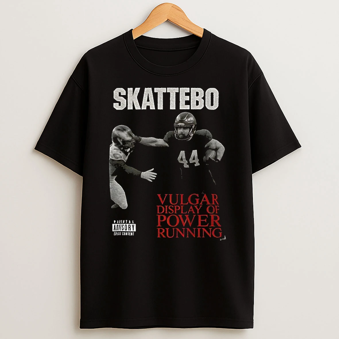Skattebo Heavy Metal Parody Giants Football Vulgar Display Of Power Running T Shirt
