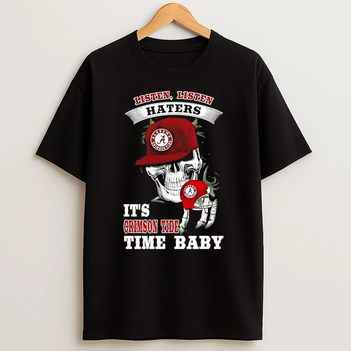 Skeleton Alabama Crimson Tide Sports Listen Listen Haters Its Crimson Tide Time Baby T Shirt