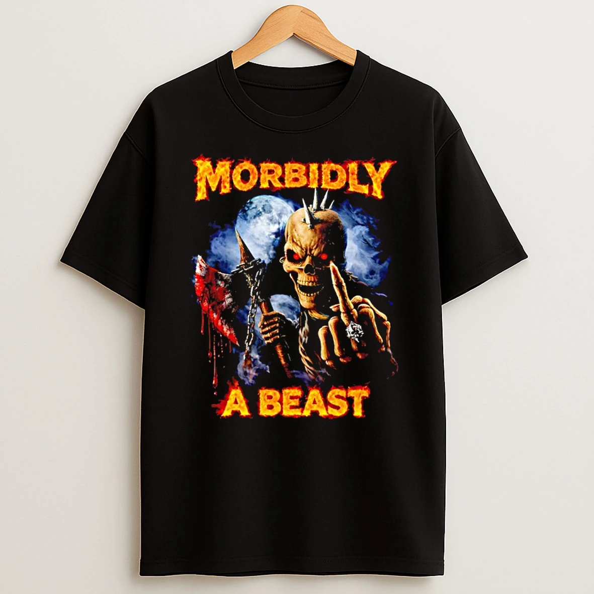 Skeleton Morbidly A Beast T Shirt