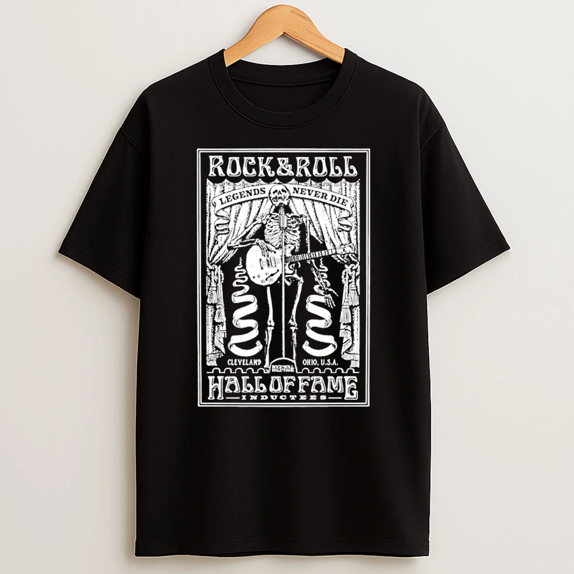 Skeleton Rock And Roll Hall Of Fame Legends Never Die T Shirt