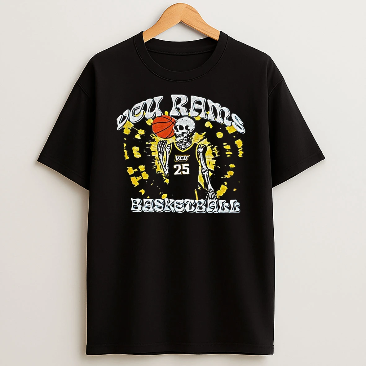 Skeleton Vcu Rams Basketball Player T Shirt