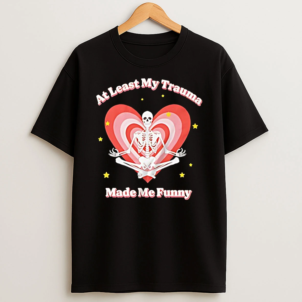 Skeleton Yoga At Least My Trauma Made Me Funny T Shirt