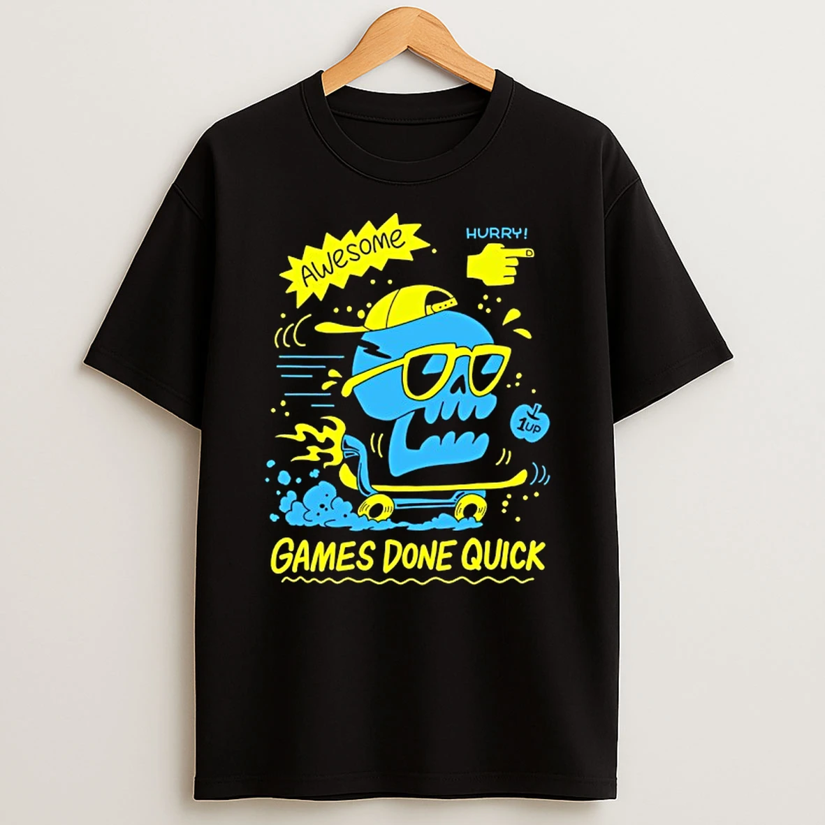 Skull Awesome Hurry Games Done Quick T Shirt
