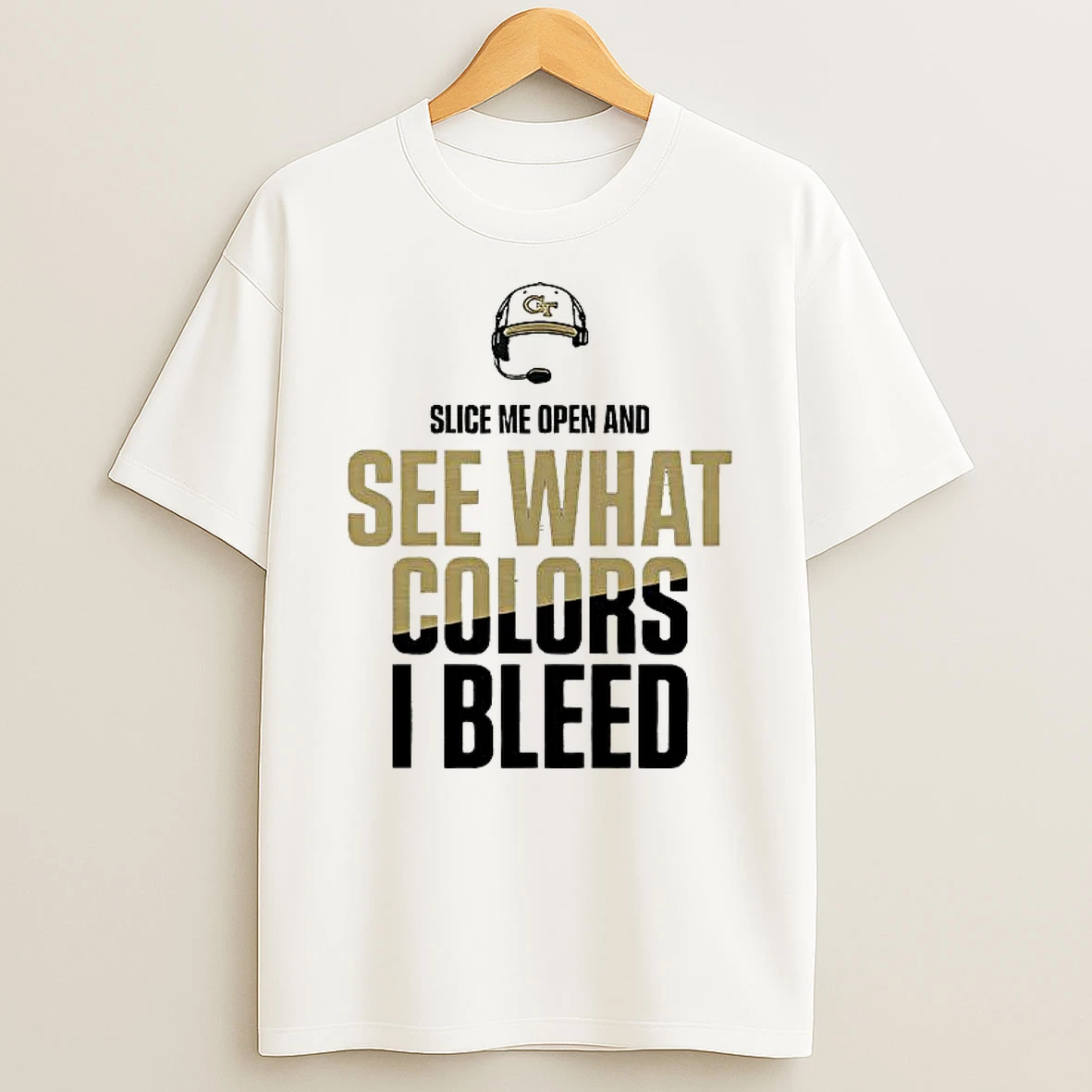 Slice Me Open And See What Colors I Bleed Georgia Tech Yellow Jackets Football T Shirt