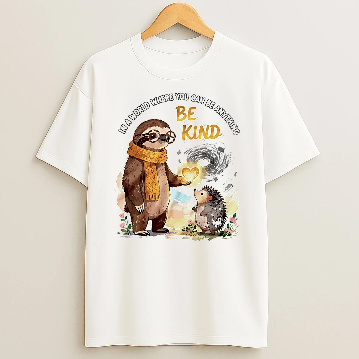 Sloth In A World Where You Can Be Anything Be Kind T Shirt