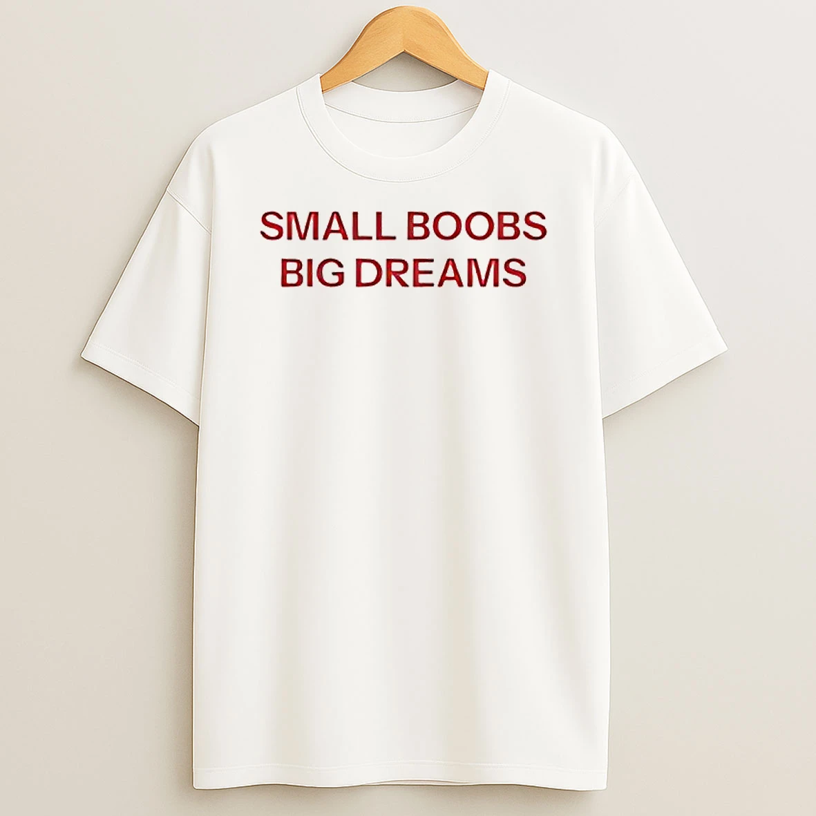 Small Boobs Big Dreams Text T Shirt