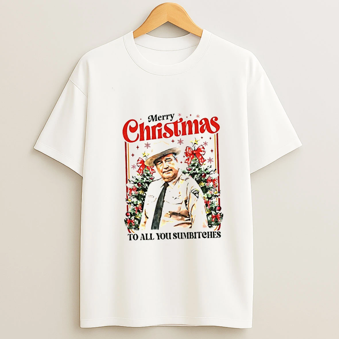 Smokey And The Bandit Funny Merry Christmas Too All You Sumbitches 2025 T Shirt