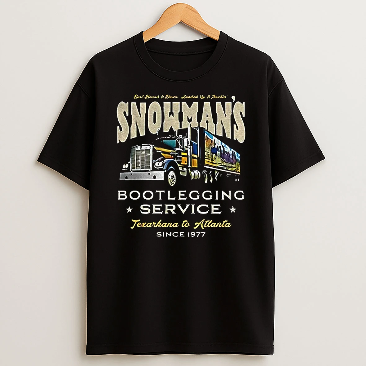Smokey The Bandit Retro Trucker Snowmans Bootlegging Service T Shirt