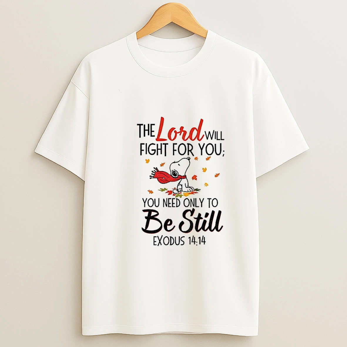 Smurf The Lord Will Fight For You You Need Only To Be Still Exodus 14 14 T Shirt
