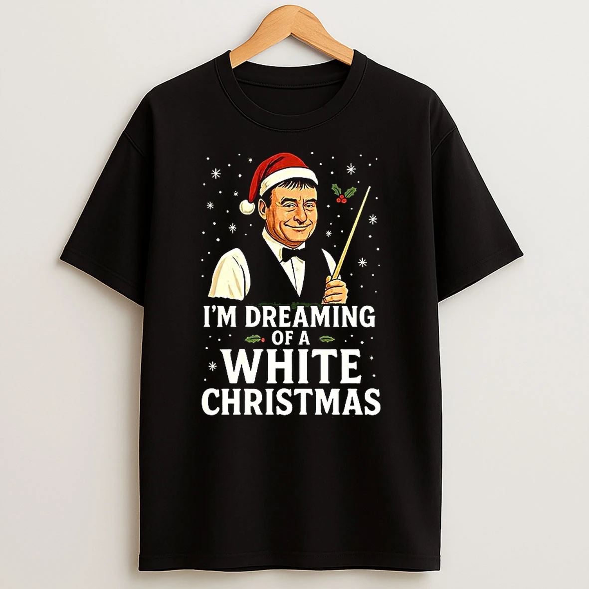 Snooker Santa Hat Im Dreaming Of A White Christmas T Shirt