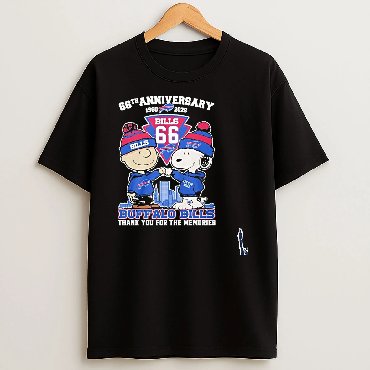 Snoopy And Charlie Brown Fist Bump X Buffalo Bills 66th Anniversary 1960 2026 T Shirt
