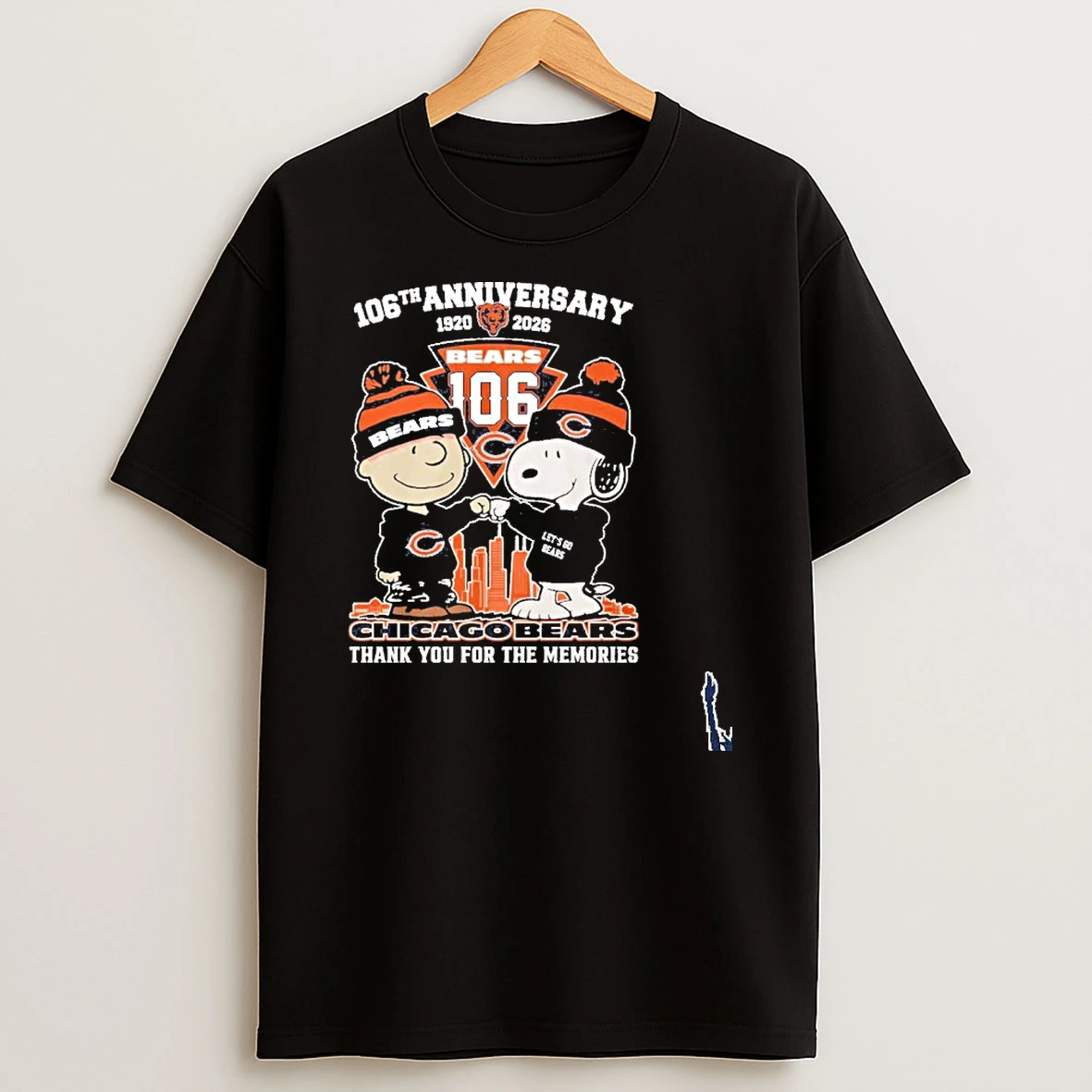 Snoopy And Charlie Brown Fist Bump X Chicago Bears 106th Anniversary 1920 2026 T Shirt