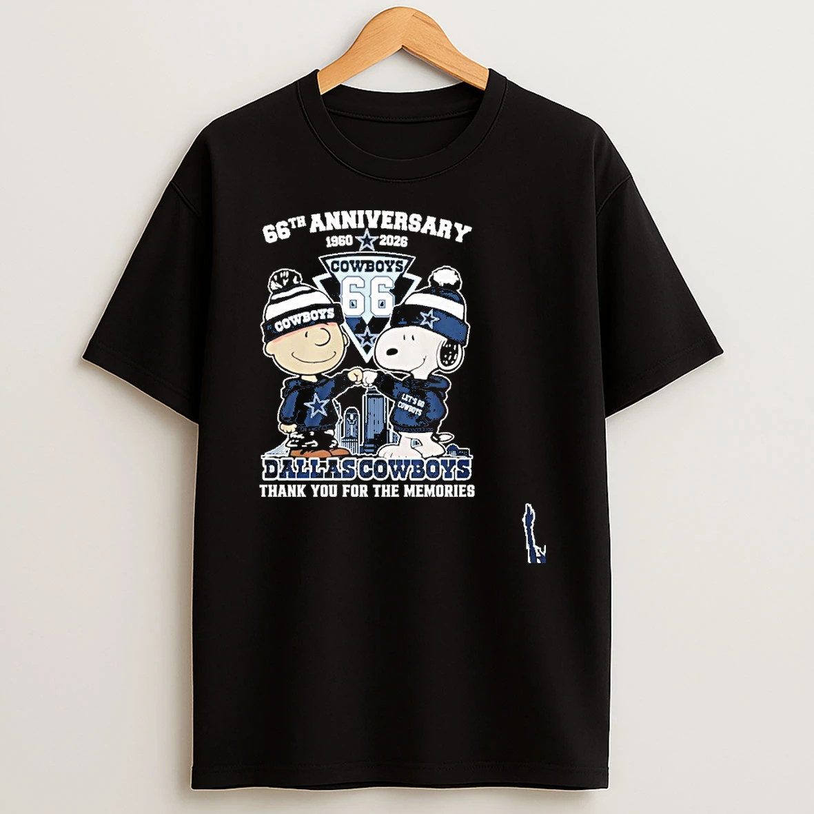 Snoopy And Charlie Brown Fist Bump X Dallas Cowboys 66th Anniversary 1960 2026 T Shirt