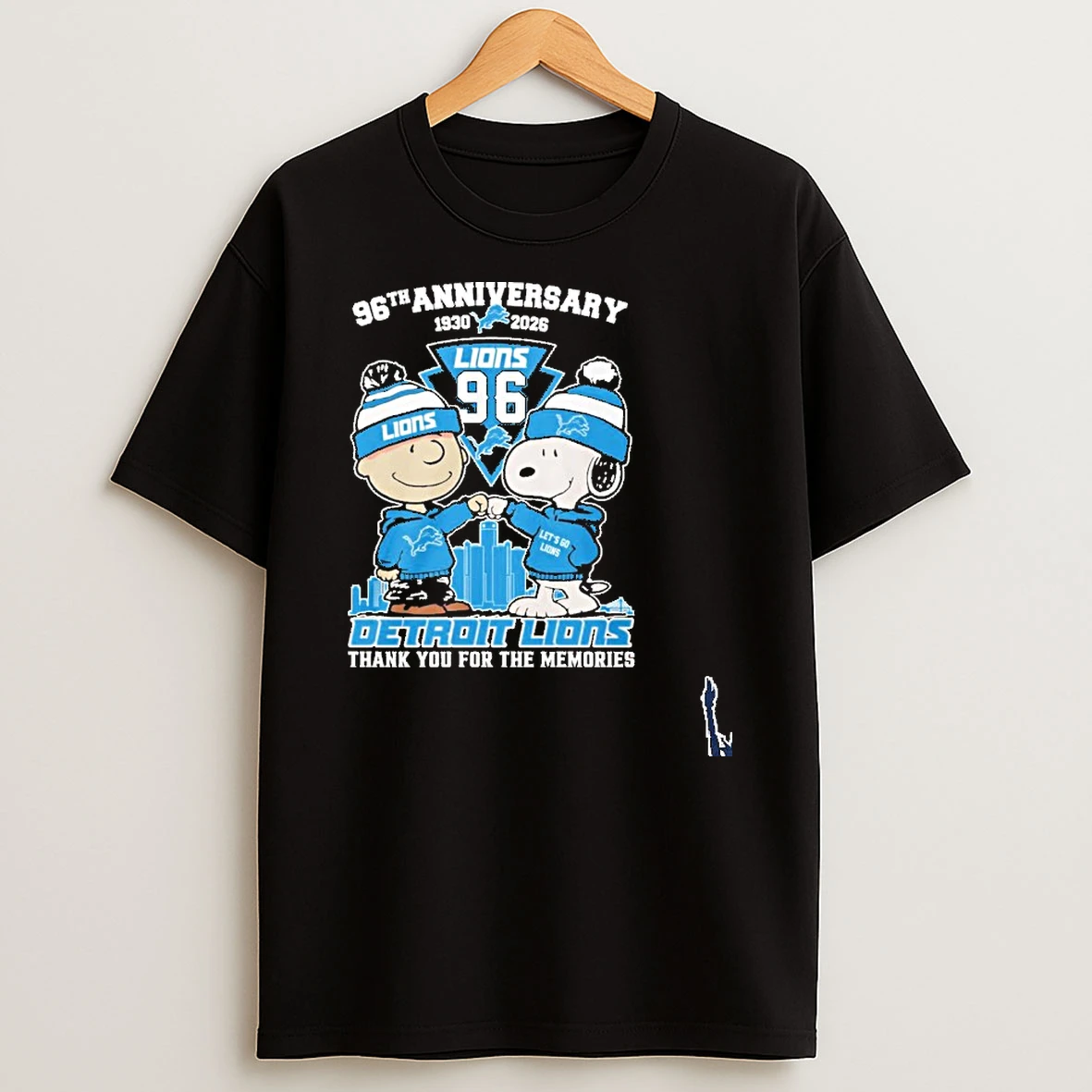Snoopy And Charlie Brown Fist Bump X Detroit Lions 96th Anniversary 1930 2026 T Shirt