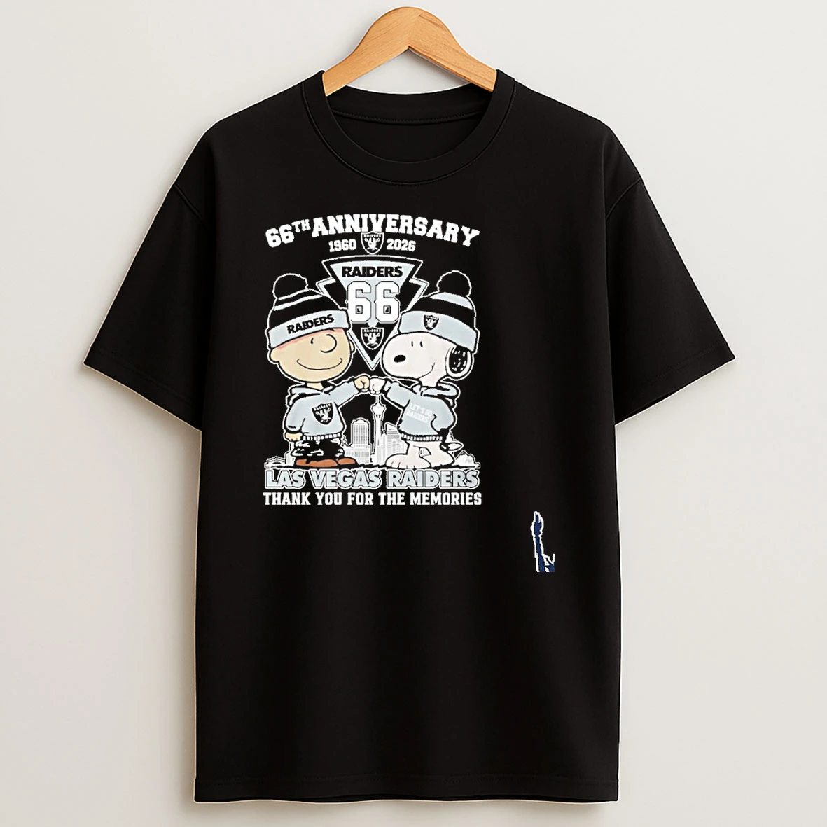 Snoopy And Charlie Brown Fist Bump X Las Vegas Raiders 66th Anniversary 1960 2026 T Shirt
