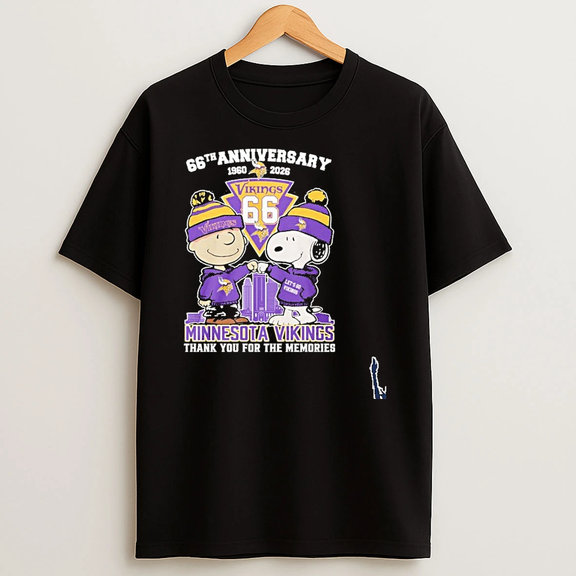 Snoopy And Charlie Brown Fist Bump X Minnesota Vikings 66th Anniversary 1960 2026 T Shirt