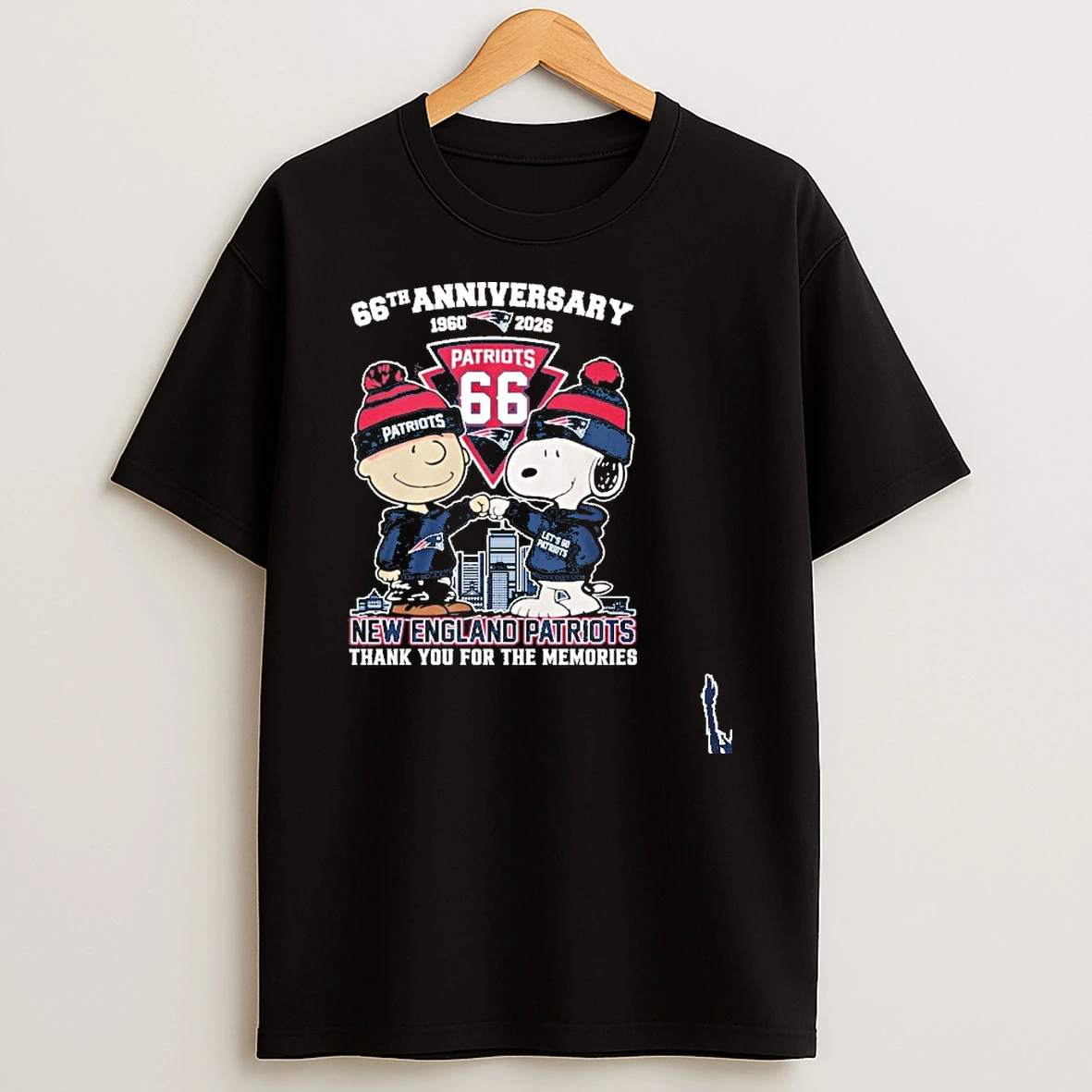 Snoopy And Charlie Brown Fist Bump X New England Patriots 66th Anniversary 1960 2026 T Shirt