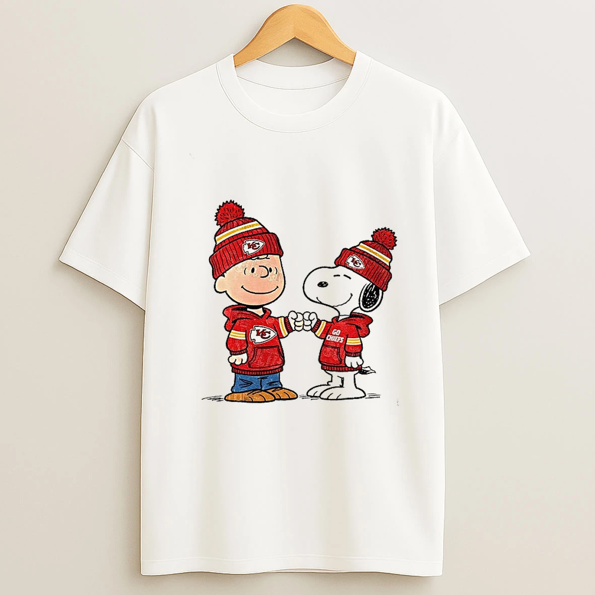 Snoopy Charlie Brown Go Chiefs Super Bowl T Shirt