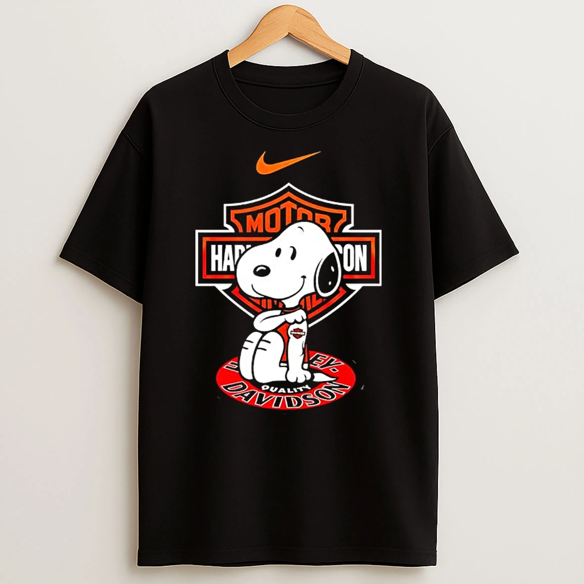 Snoopy Harley Davidson Motorcycle Tattoo Quality T Shirt