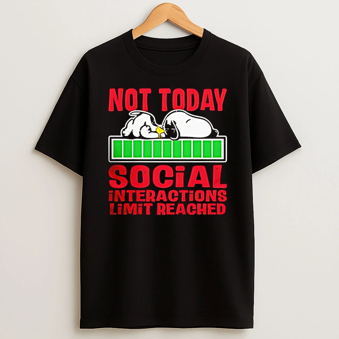 Snoopy Not Today Social Interactions Limit Reached T Shirt