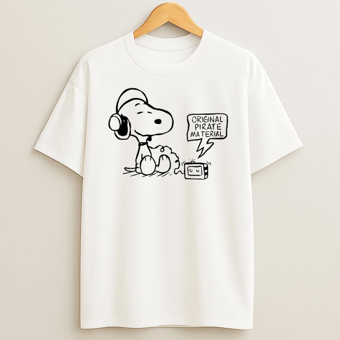Snoopy Pirate Material T Shirt