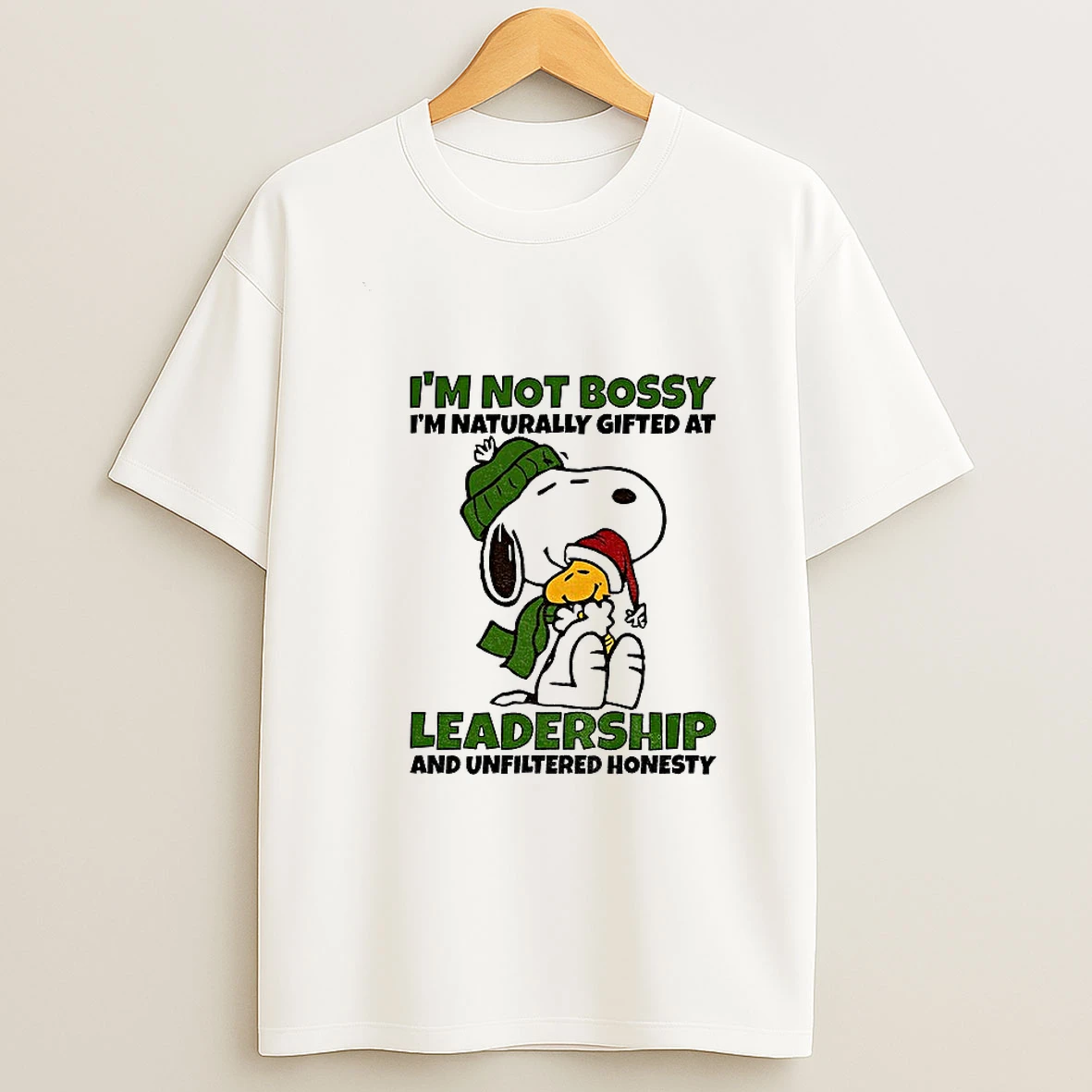 Snoopy Santa Im Not Bossy Im Naturally Gifted At Leadership And Unfiltered Honesty Christmas T Shirt