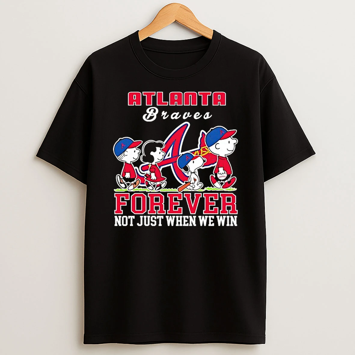 Snoopy And Charlie Brown Atlanta Braves Baseball Forever Not Just When We Win T Shirt