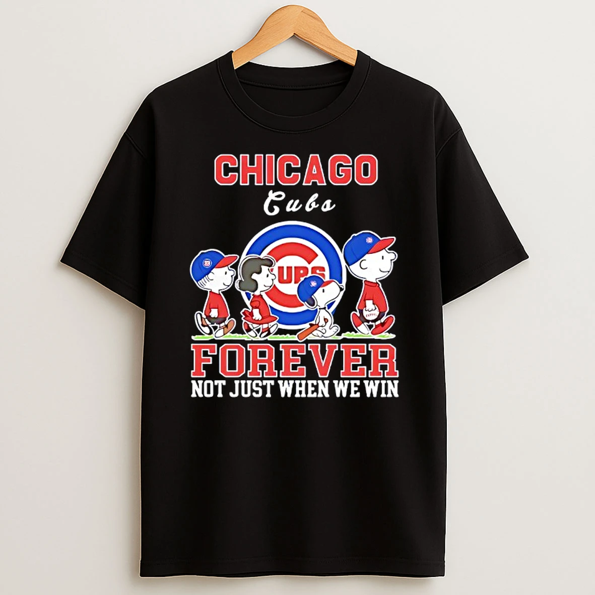 Snoopy And Charlie Brown Chicago Cubs Baseball Forever Not Just When We Win T Shirt