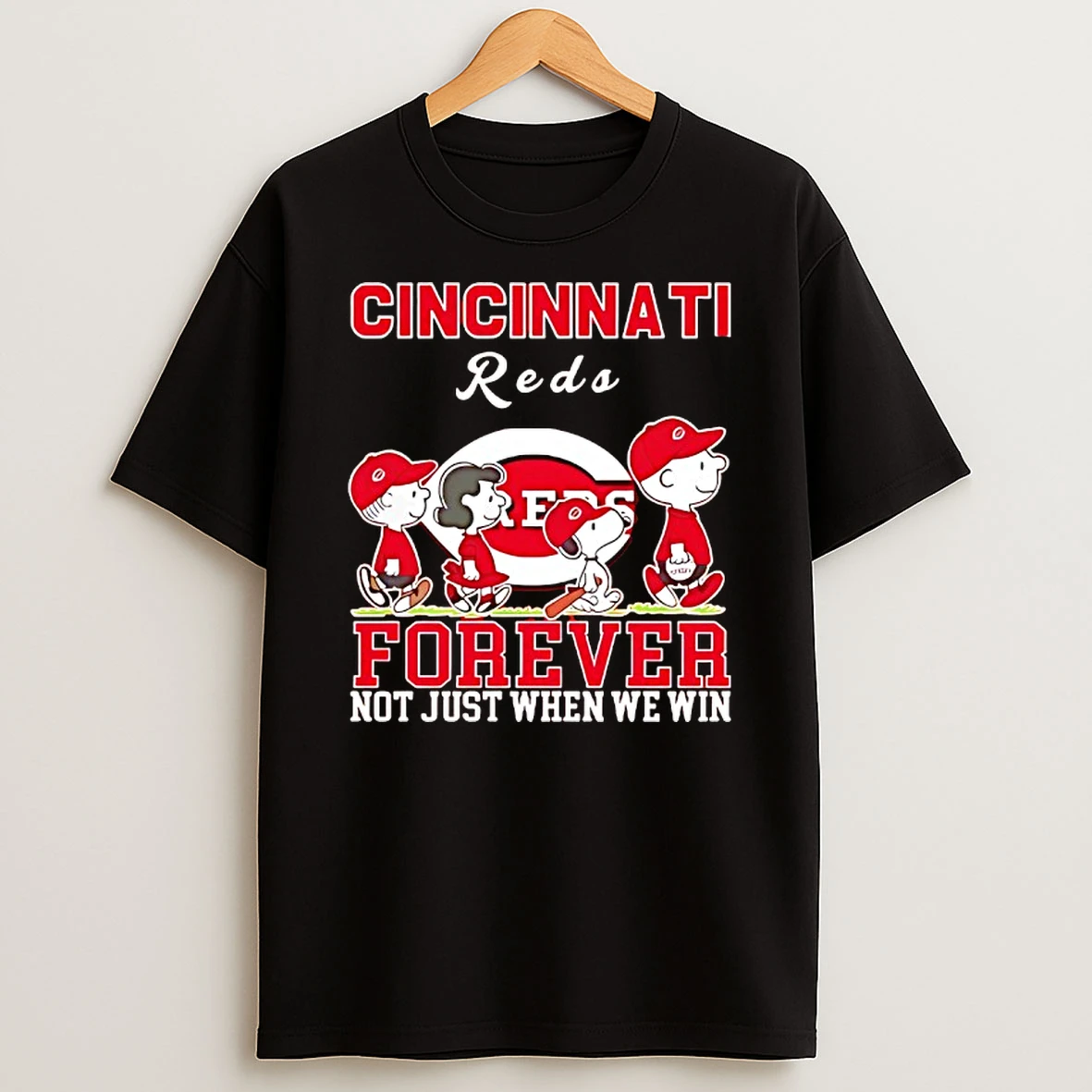 Snoopy And Charlie Brown Cincinnati Reds Baseball Forever Not Just When We Win T Shirt