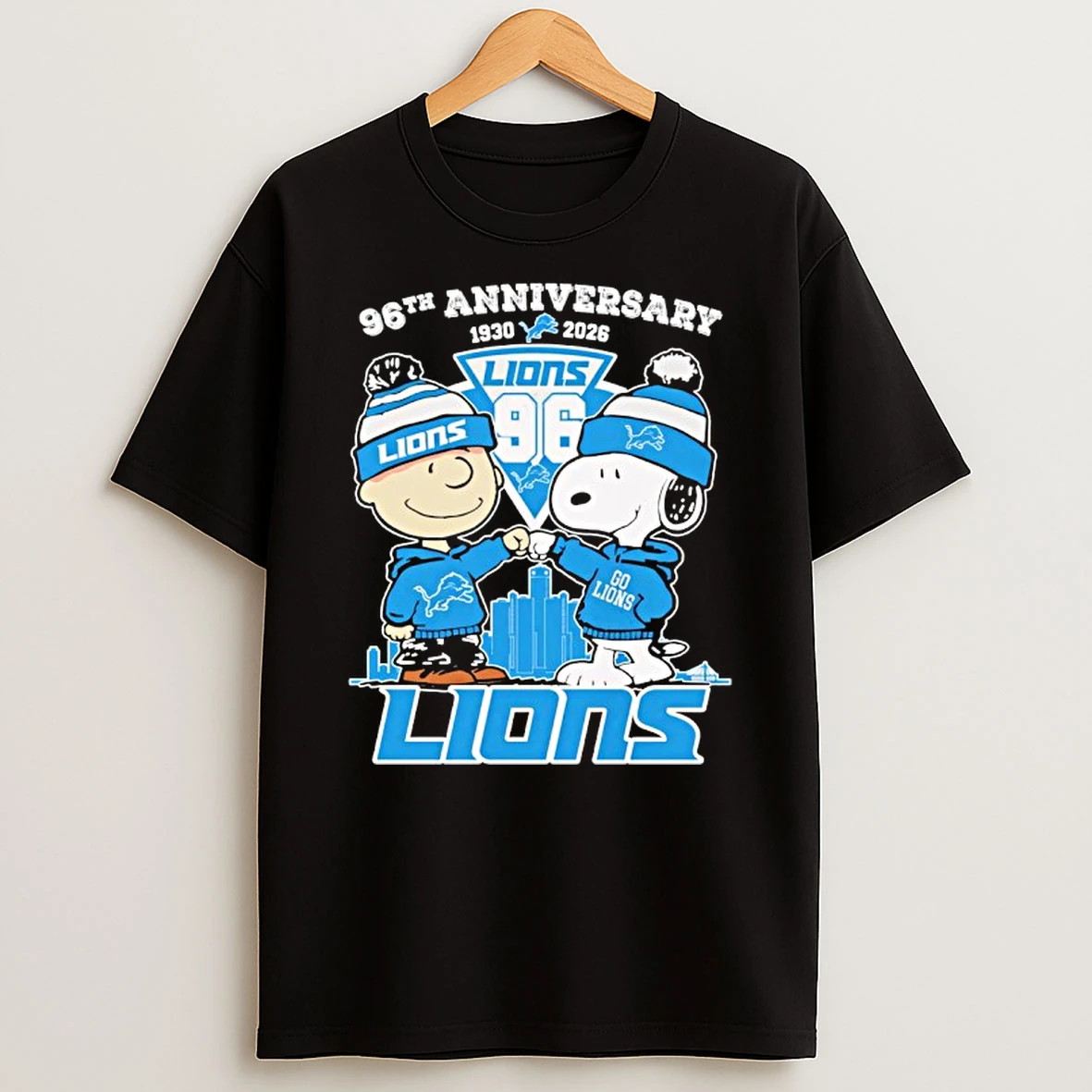 Snoopy And Charlie Brown Detroit Lions 96th Anniversary 1930 2026 Thank You T Shirt