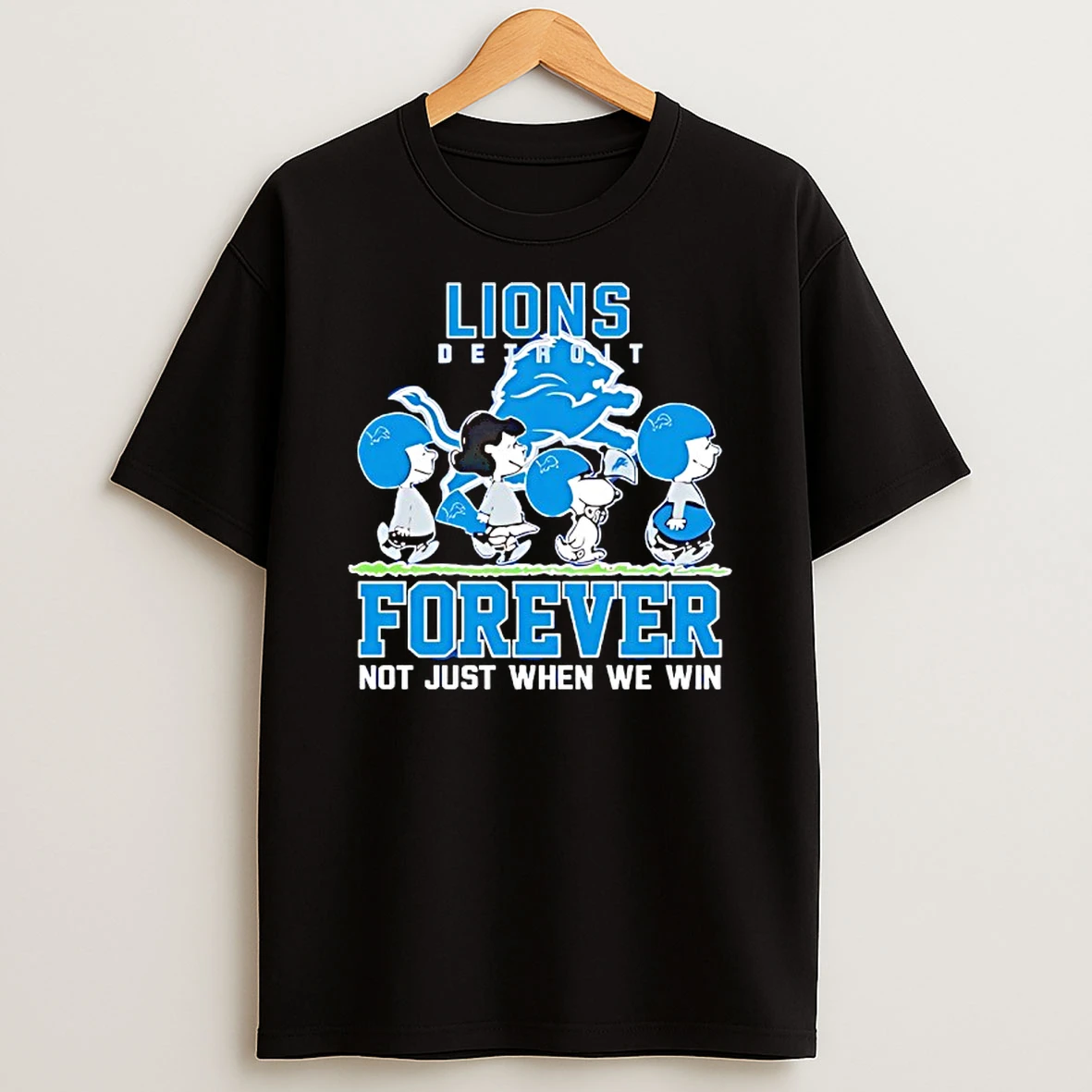 Snoopy And Charlie Brown Detroit Lions Forever Not Just When We Win T Shirt