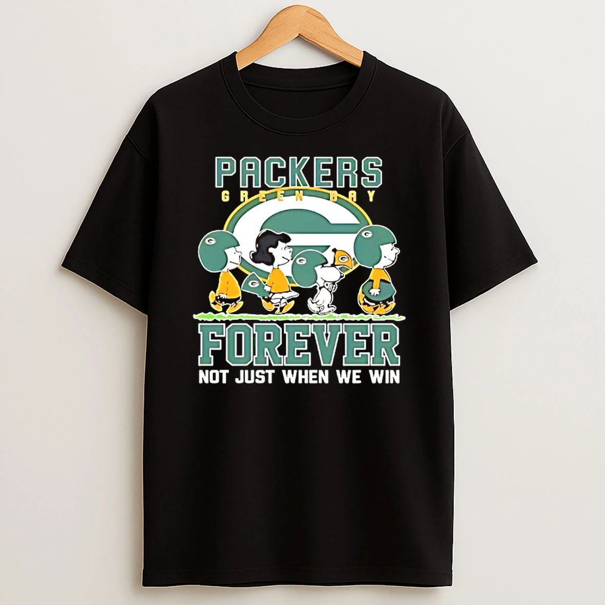 Snoopy And Charlie Brown Green Bay Packers Forever Not Just When We Win T Shirt