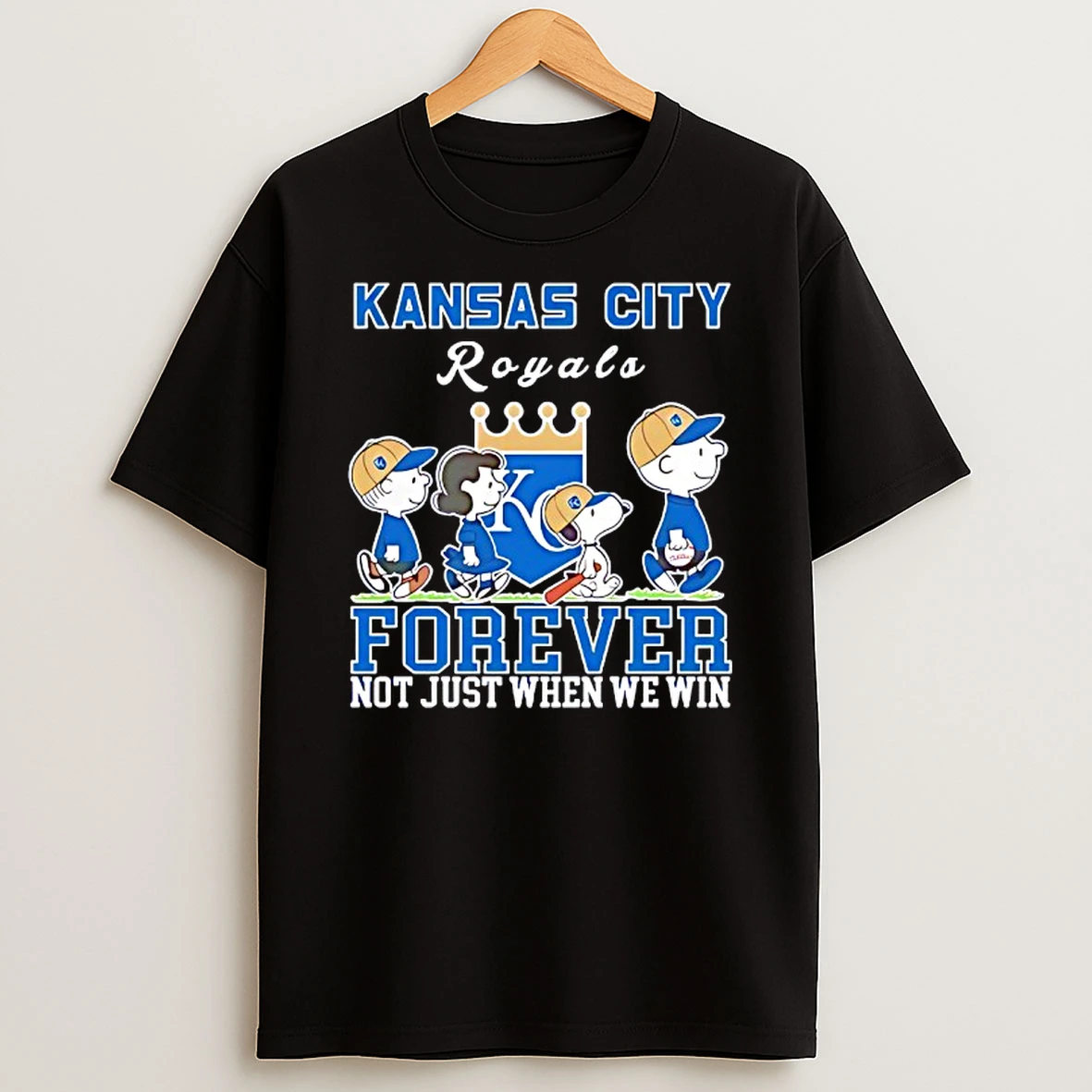 Snoopy And Charlie Brown Kansas City Royals Baseball Forever Not Just When We Win T Shirt