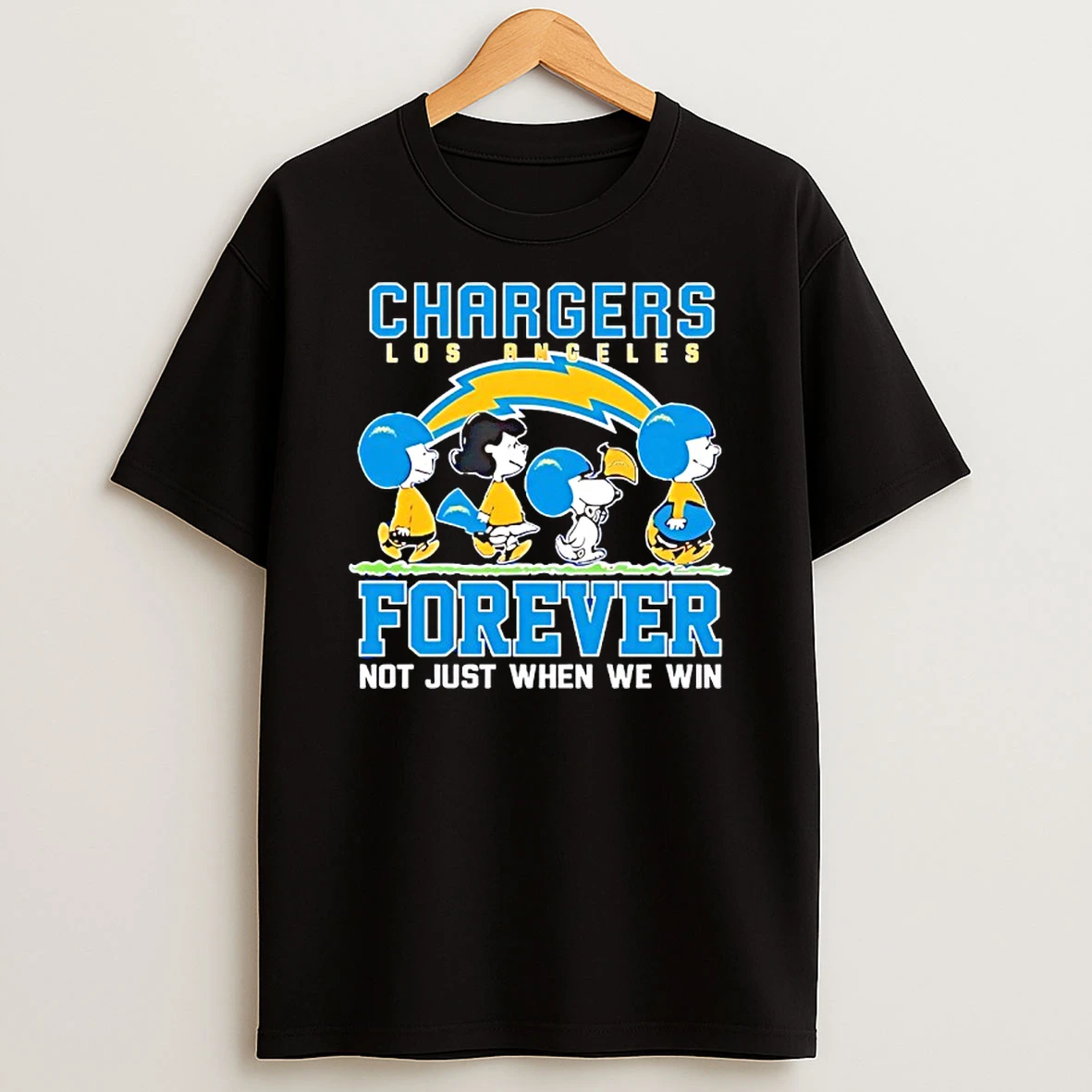Snoopy And Charlie Brown Los Angeles Chargers Forever Not Just When We Win T Shirt