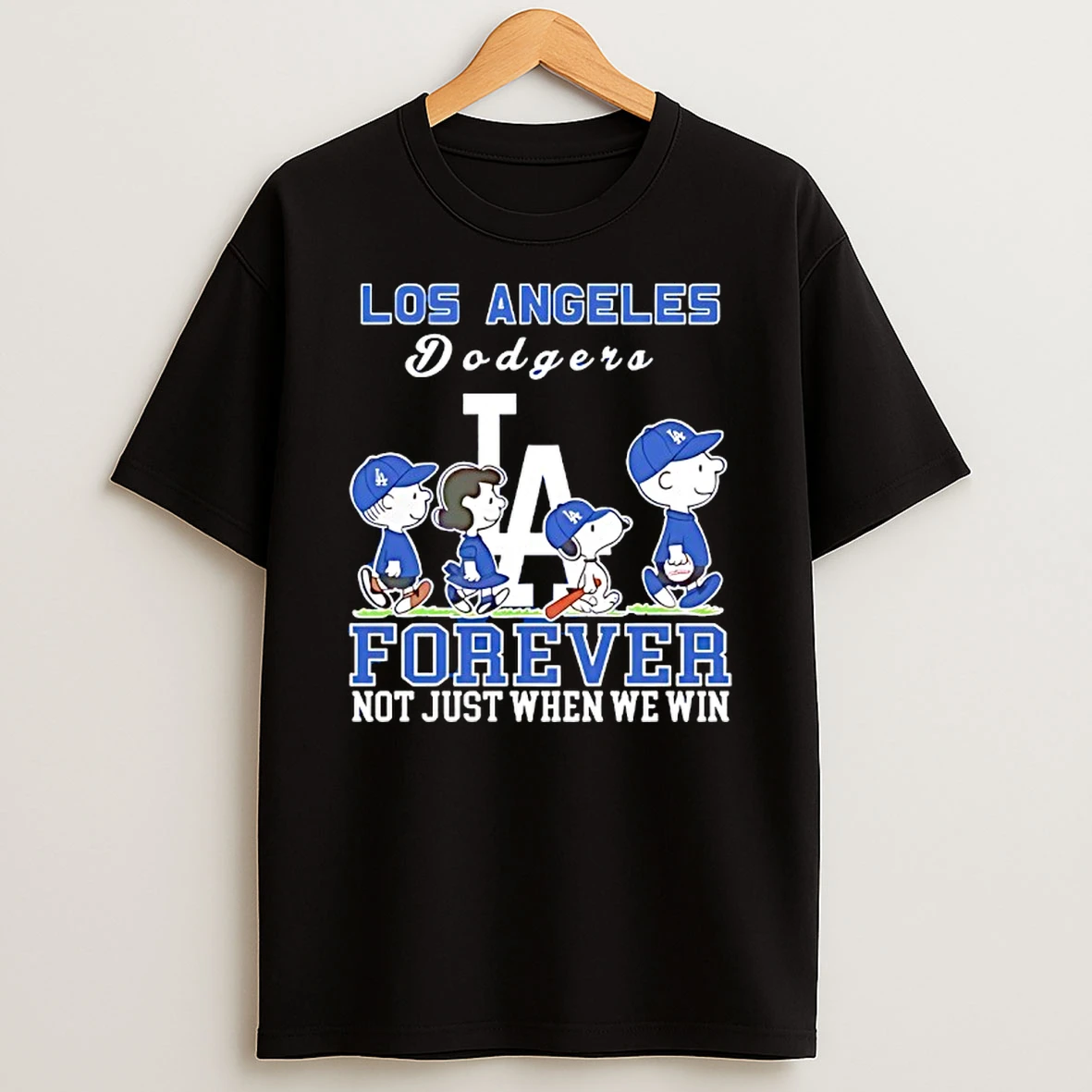 Snoopy And Charlie Brown Los Angeles Dodgers Baseball Forever Not Just When We Win T Shirt