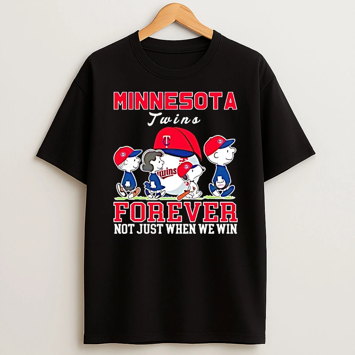 Snoopy And Charlie Brown Minnesota Twins Baseball Forever Not Just When We Win T Shirt