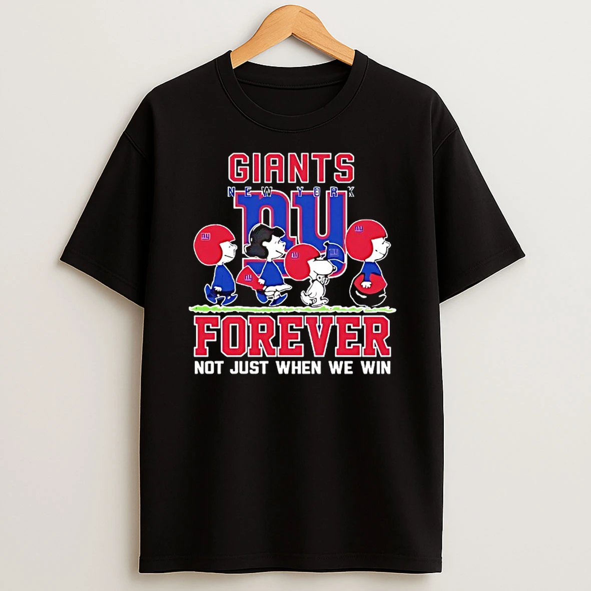 Snoopy And Charlie Brown New York Giants Forever Not Just When We Win T Shirt
