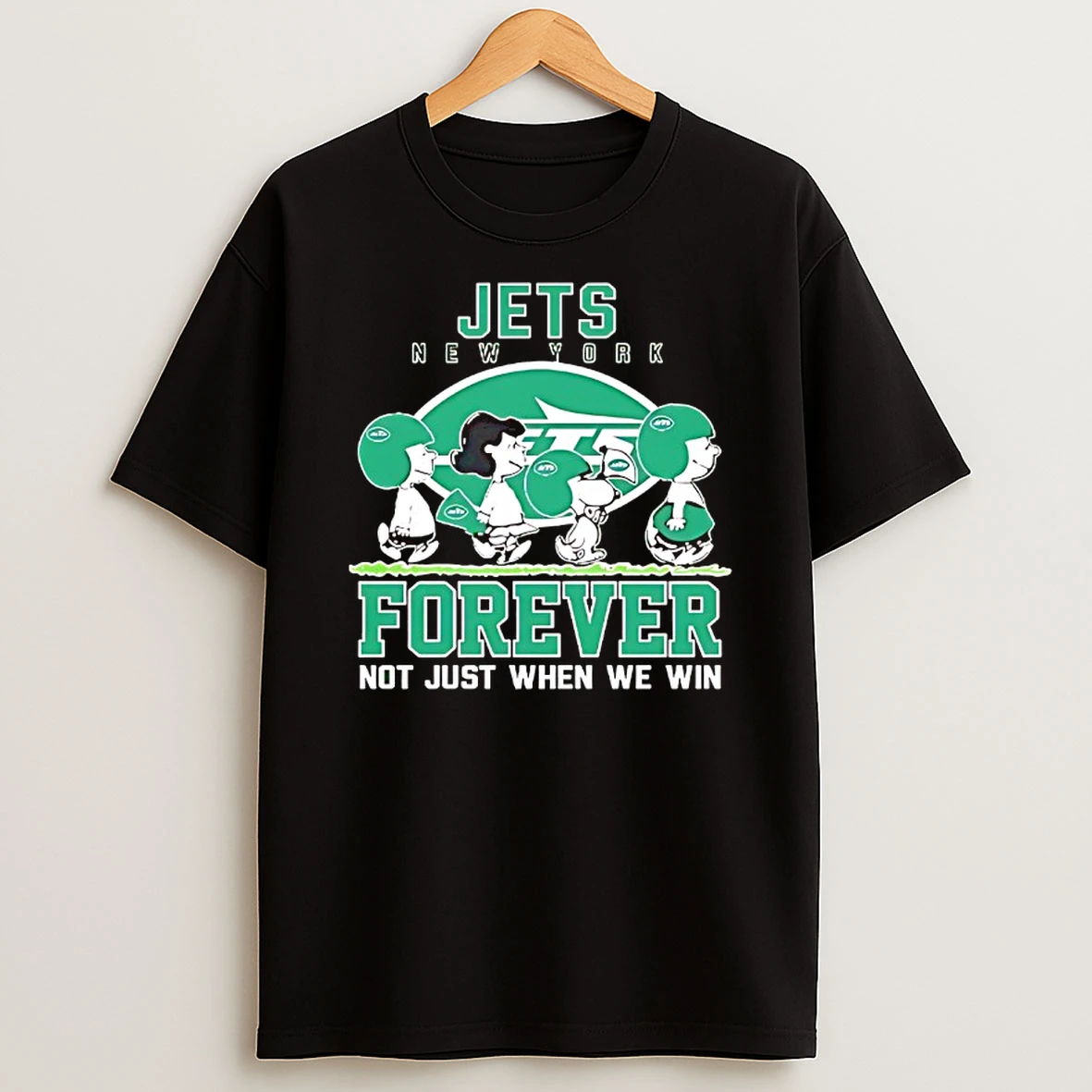 Snoopy And Charlie Brown New York Jets Forever Not Just When We Win T Shirt