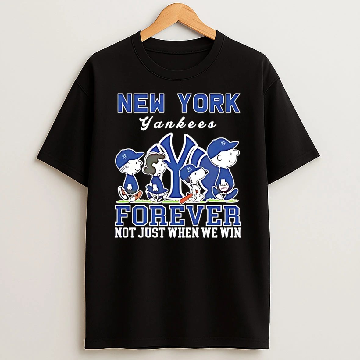 Snoopy And Charlie Brown New York Yankees Baseball Forever Not Just When We Win T Shirt